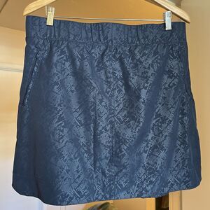 Orvis Skort Shorts Women's Tennis Navy Blue Size XL Shattered Pattern Pockets